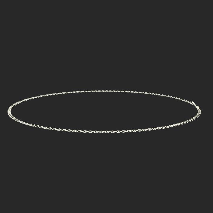 3D White Gold Chain Rigged model