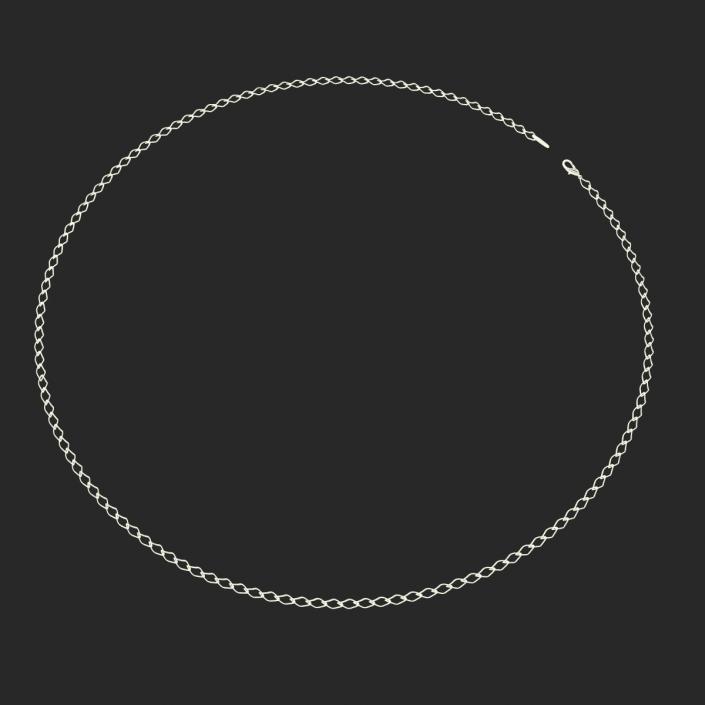 3D White Gold Chain Rigged model