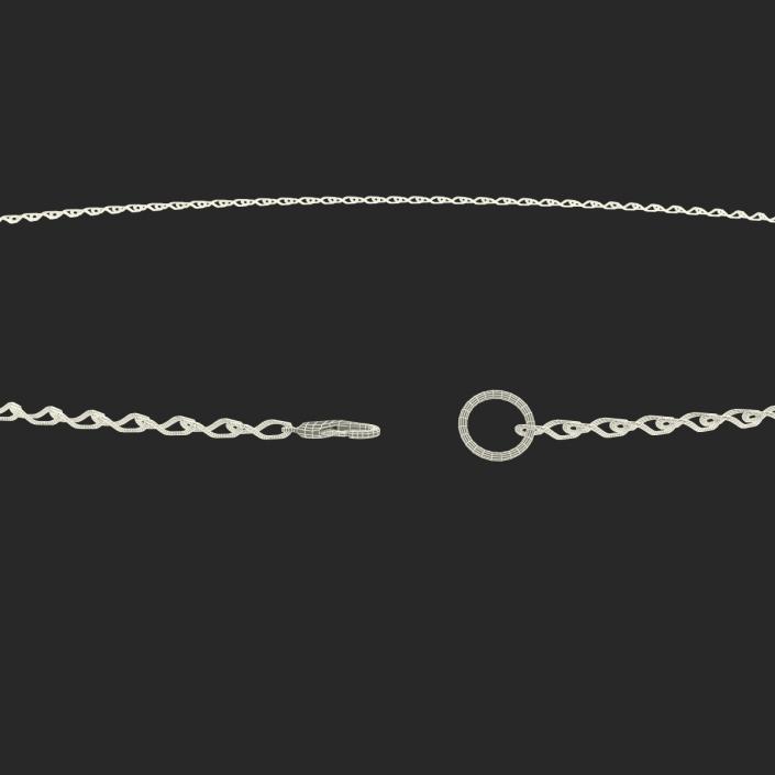 3D White Gold Chain Rigged model