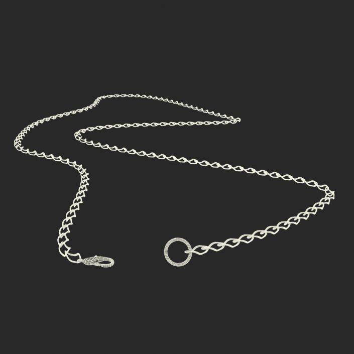 3D White Gold Chain Rigged model