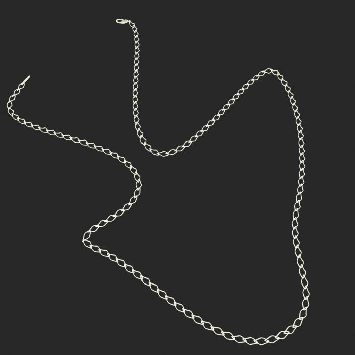 3D White Gold Chain Rigged model