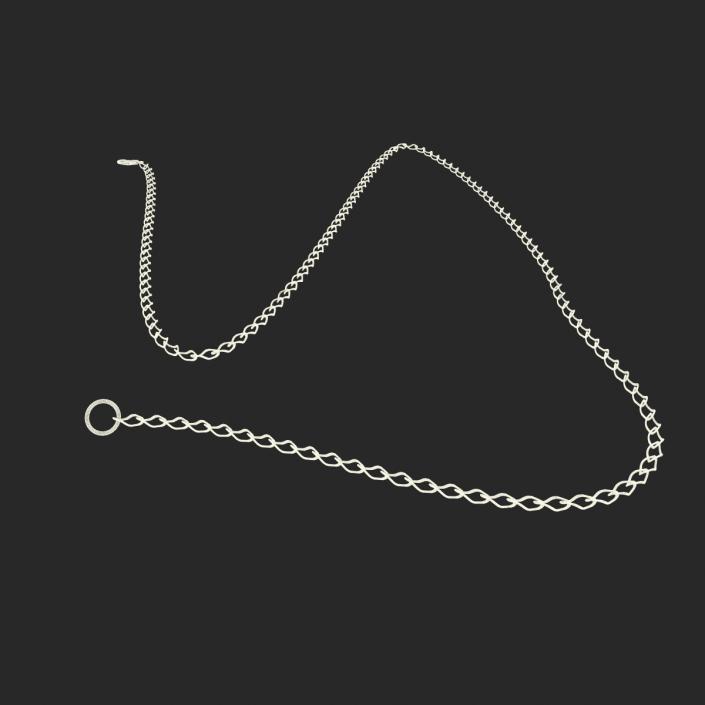 3D White Gold Chain Rigged model