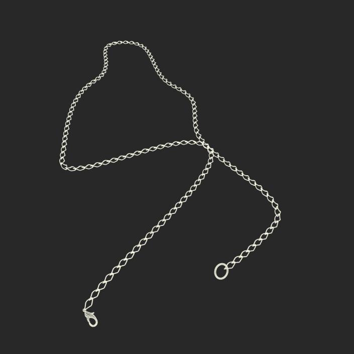 3D White Gold Chain Rigged model