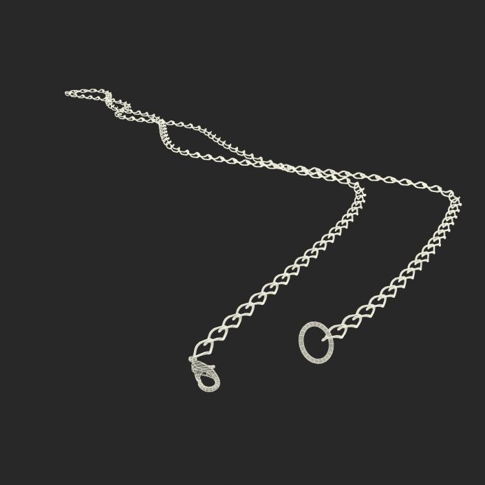 3D White Gold Chain Rigged model