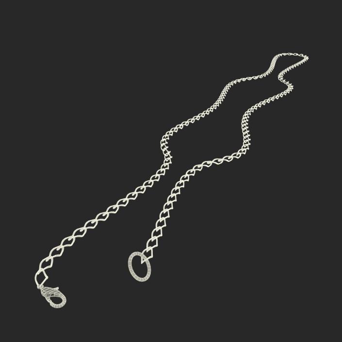 3D White Gold Chain Rigged model