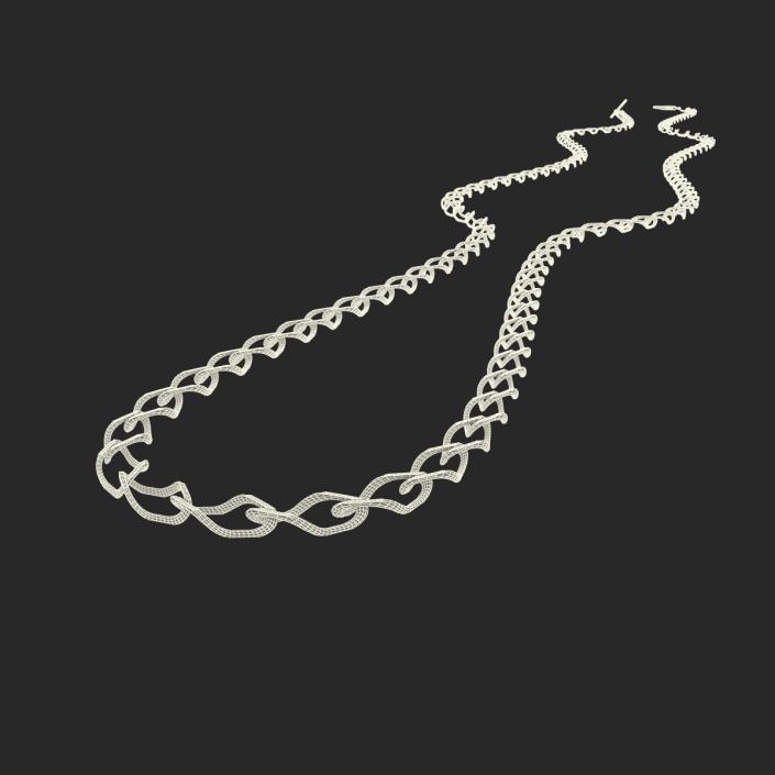 3D White Gold Chain Rigged model