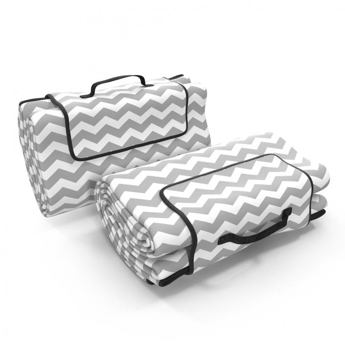 Picnic Blanket White Folded 3D