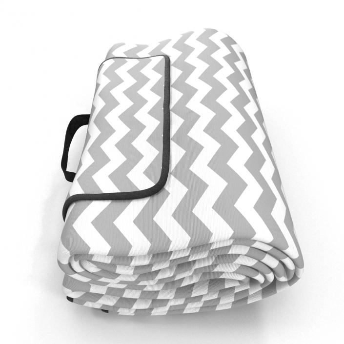 Picnic Blanket White Folded 3D