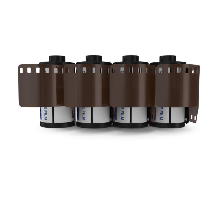 3D Film Roll 35mm Blue 3D Models Set model