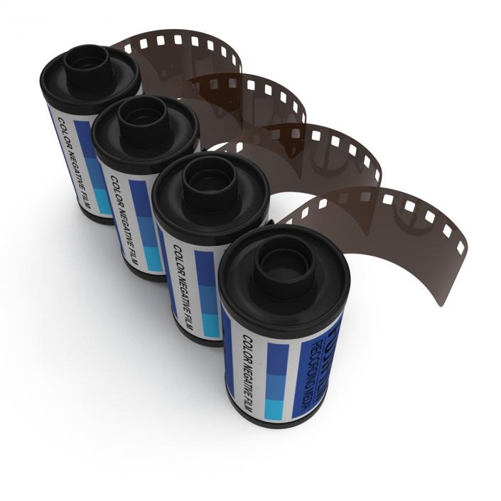 3D Film Roll 35mm Blue 3D Models Set model