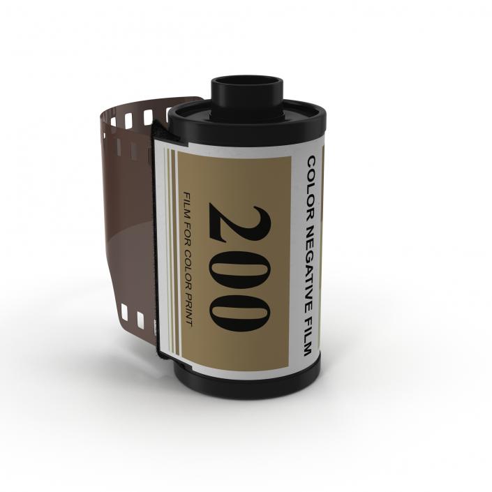 35mm Film Roll Gold 3D model