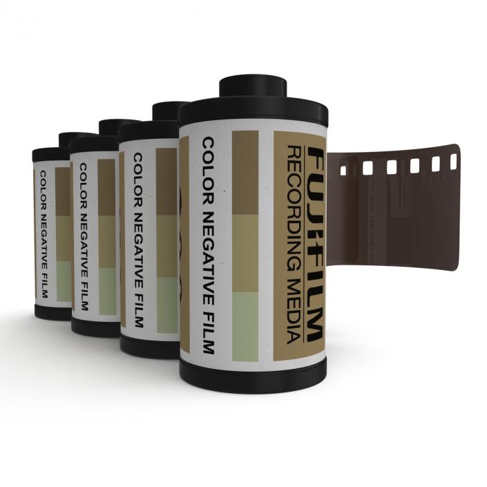 3D Film Roll 35mm Gold 3D Models Set model