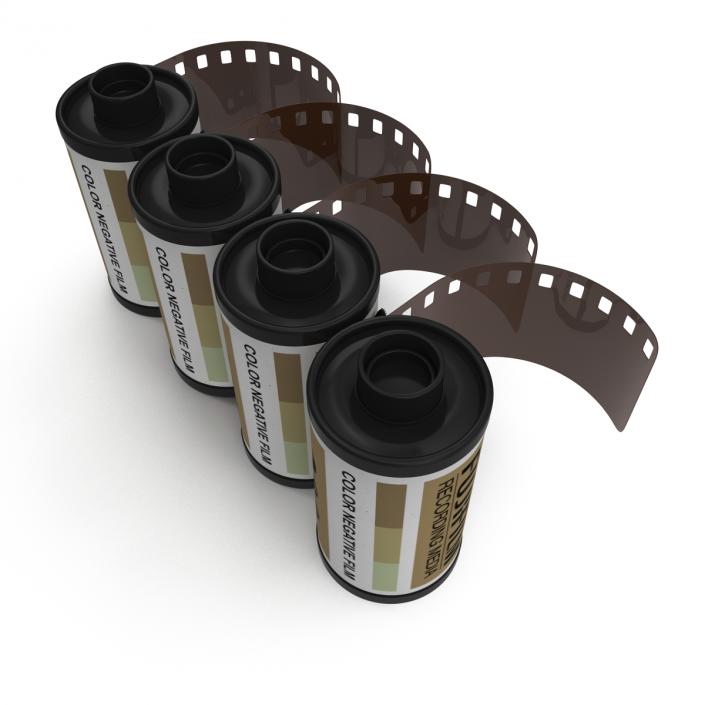 3D Film Roll 35mm Gold 3D Models Set model