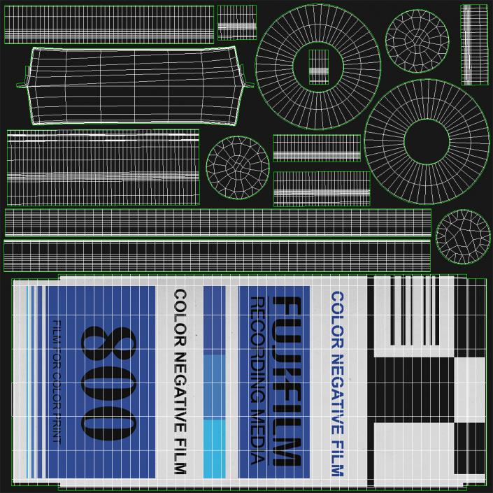 3D Film Roll 35mm 3D Models Set model