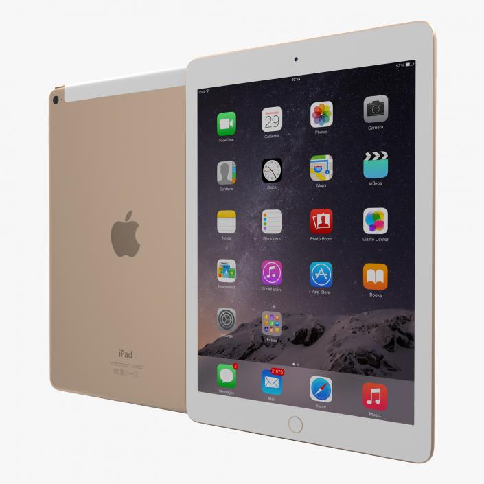 3D model iPad Air 2 3G Gold 2