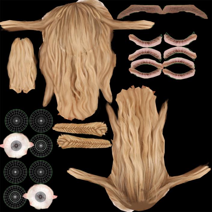 3D model Female Elf Head with Hair