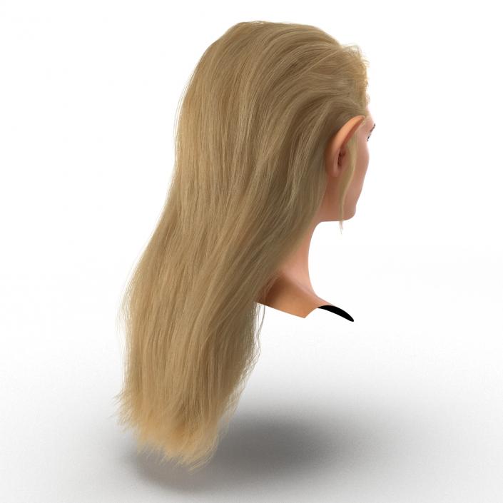 3D model Female Elf Head with Hair