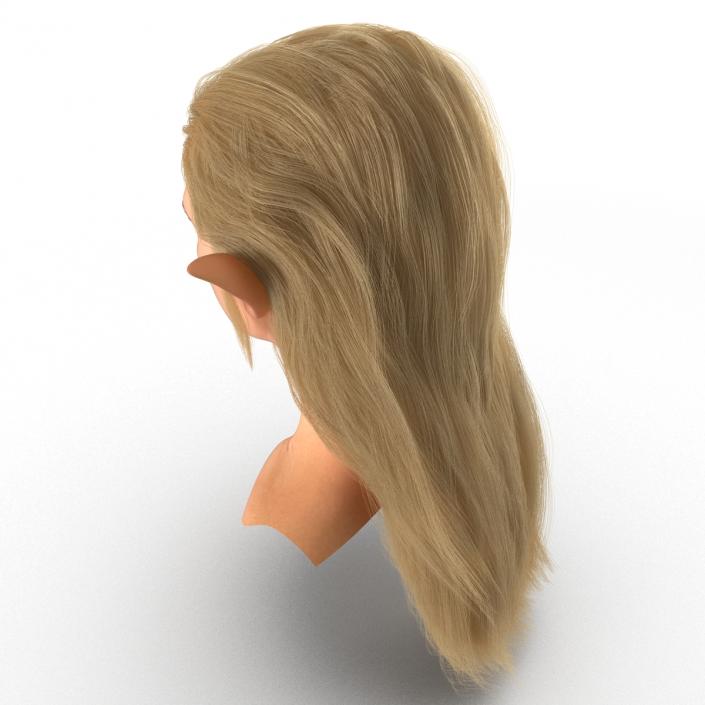 3D model Female Elf Head with Hair