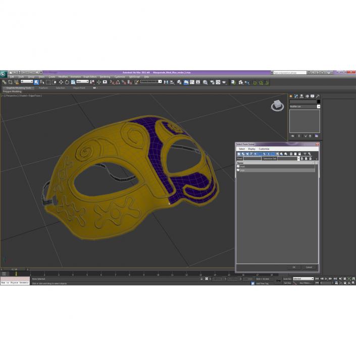 Masquerade Mask Purple 3D