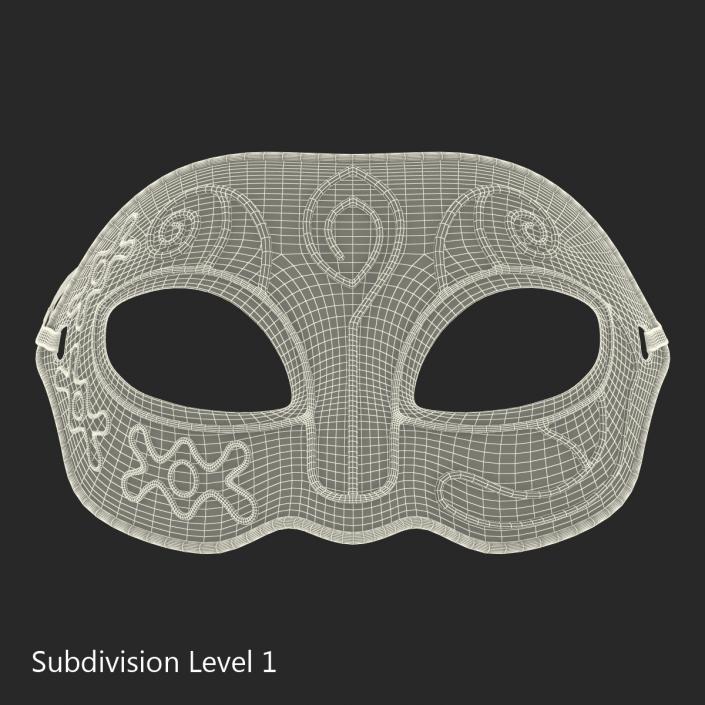 Masquerade Mask Purple 3D