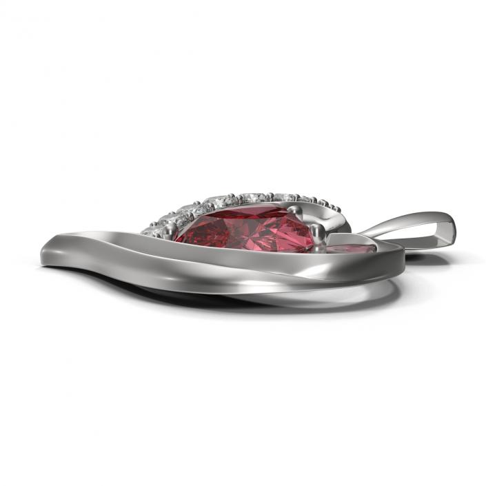 Ruby Heart Necklace 3D model