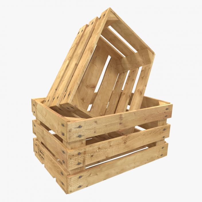 3D Wooden Fruit Crate model