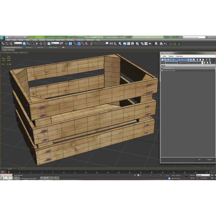 3D Wooden Fruit Crate model