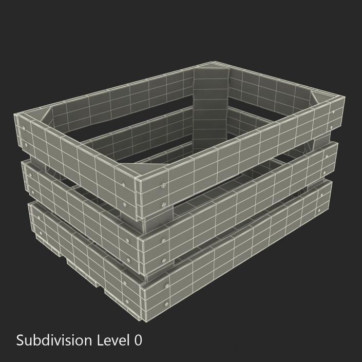 3D Wooden Fruit Crate model