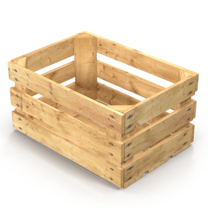 3D Wooden Fruit Crate model