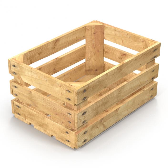 3D Wooden Fruit Crate model