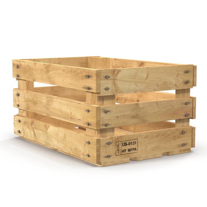 3D Wooden Fruit Crate model