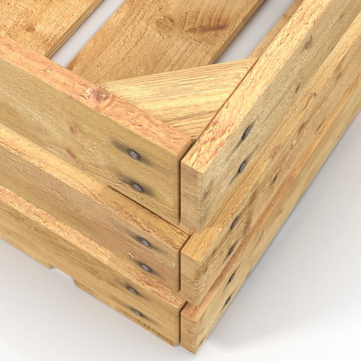 3D Wooden Fruit Crate model