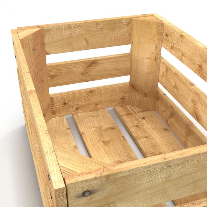 3D Wooden Fruit Crate model