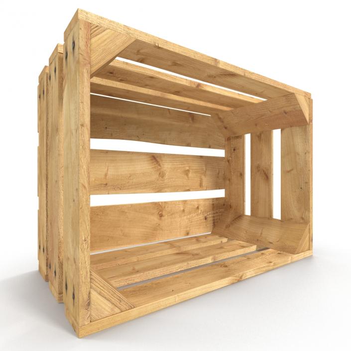 3D Wooden Fruit Crate model