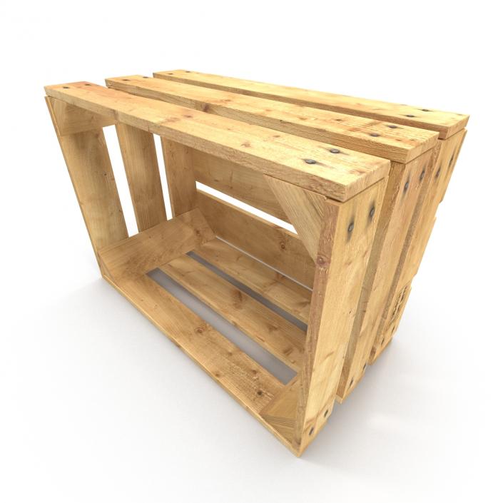 3D Wooden Fruit Crate model