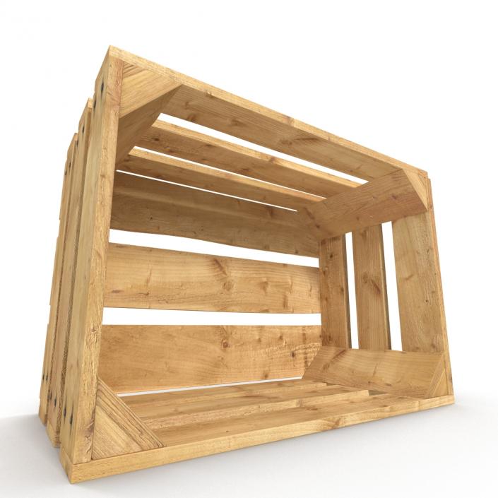 3D Wooden Fruit Crate model