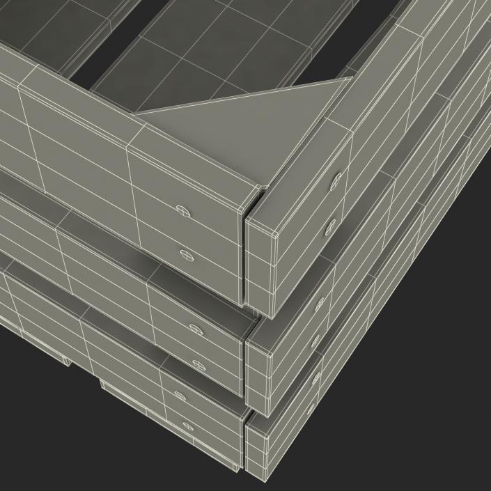 3D Wooden Fruit Crate model