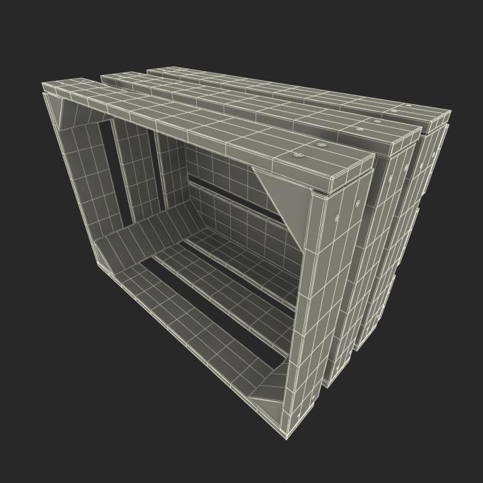 3D Wooden Fruit Crate model