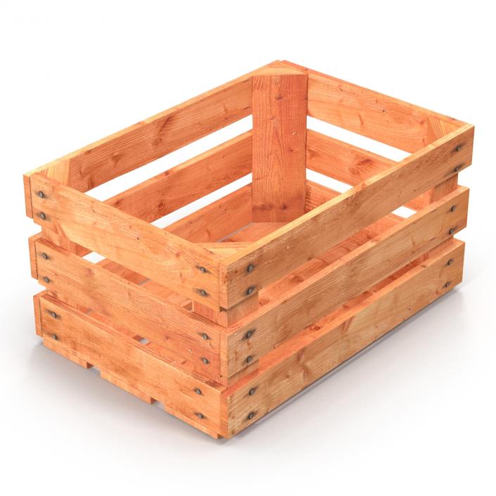 3D model Wooden Fruit Crate 2