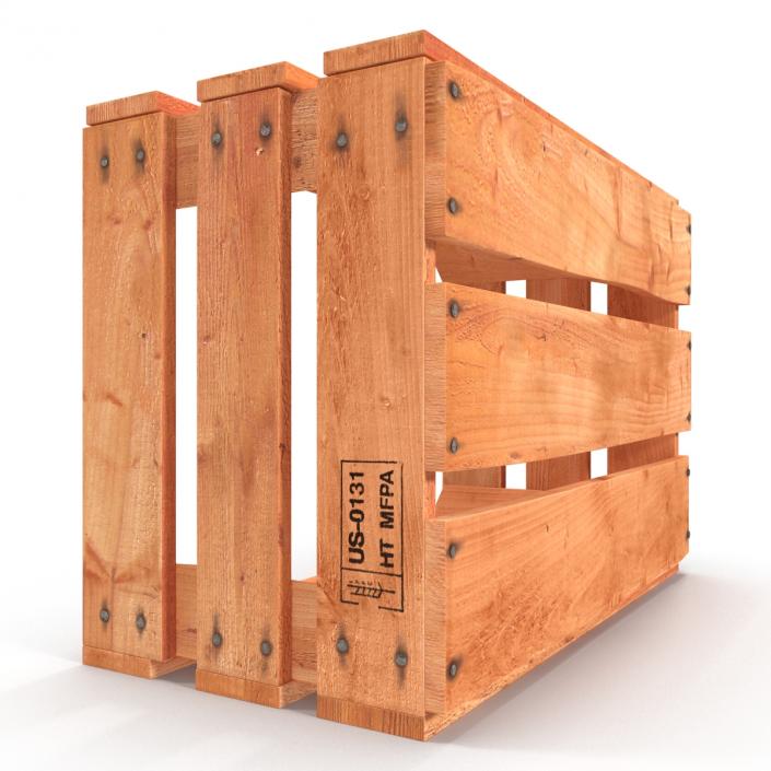 3D model Wooden Fruit Crate 2