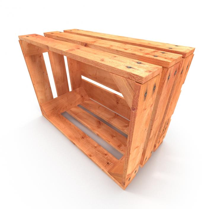 3D model Wooden Fruit Crate 2