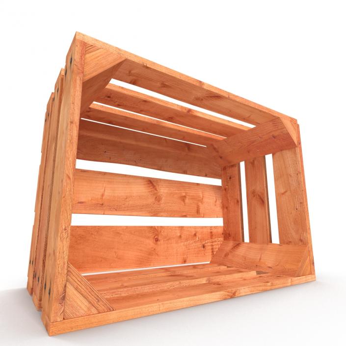 3D model Wooden Fruit Crate 2