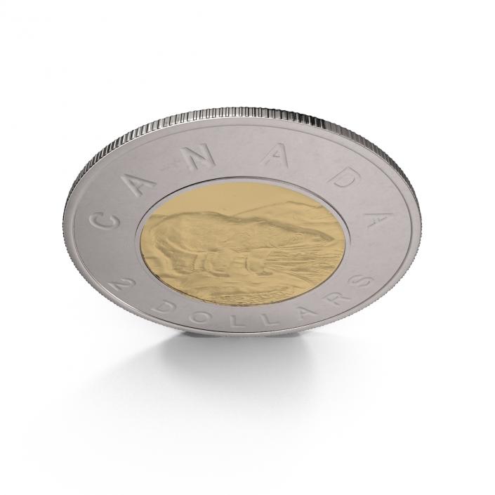 2 Dollar Canadian coin Loonie 3D model