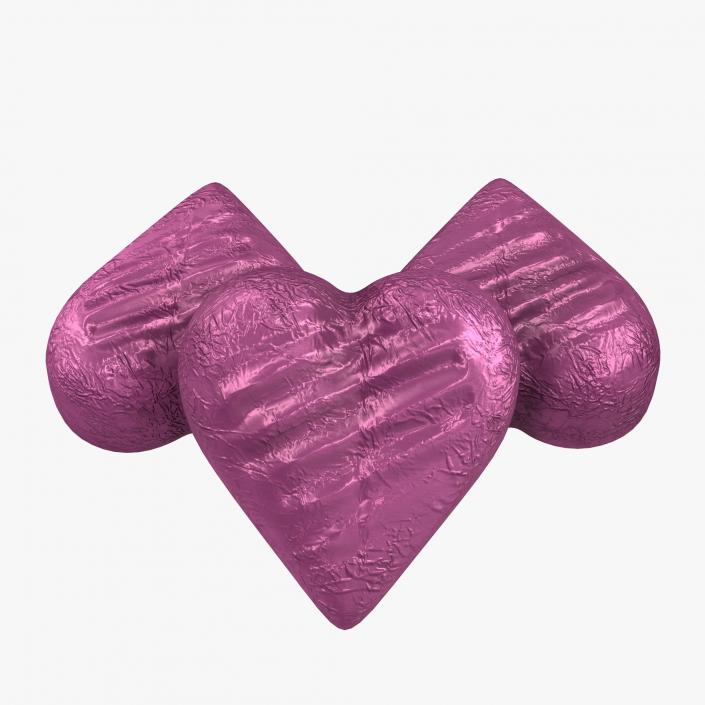 3D Chocolate Candy Heart in Purple Foil