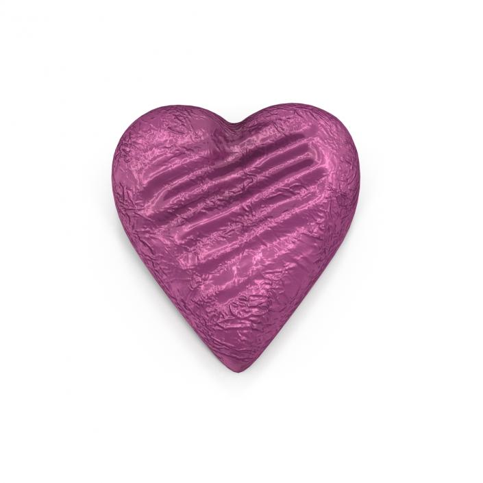 3D Chocolate Candy Heart in Purple Foil