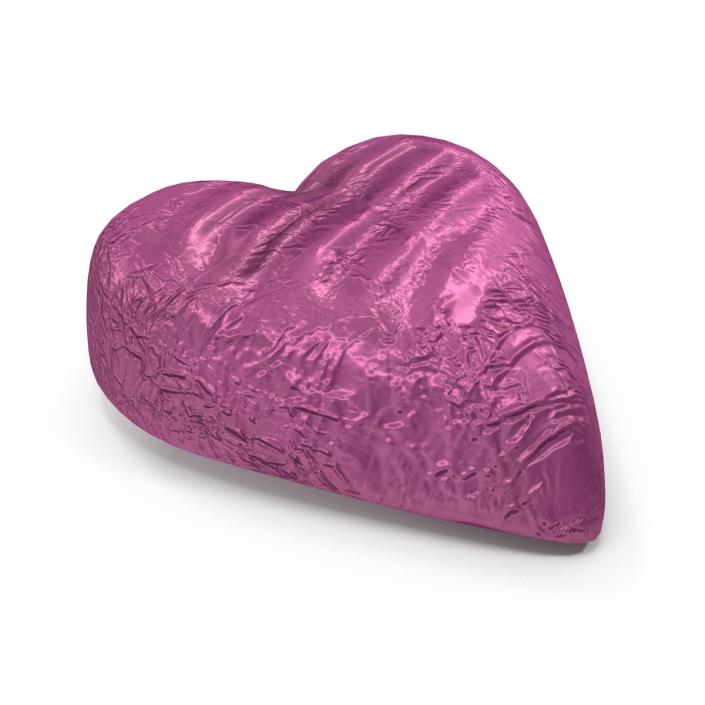 3D Chocolate Candy Heart in Purple Foil