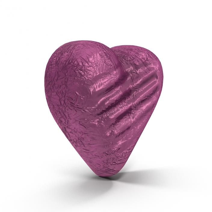 3D Chocolate Candy Heart in Purple Foil