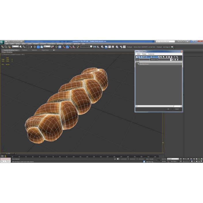 3D Challah Bread model