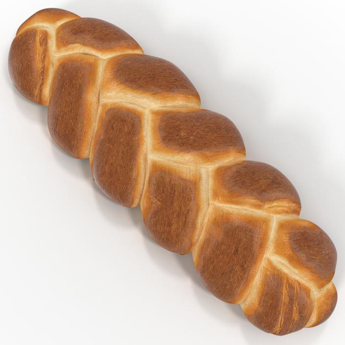 3D Challah Bread model