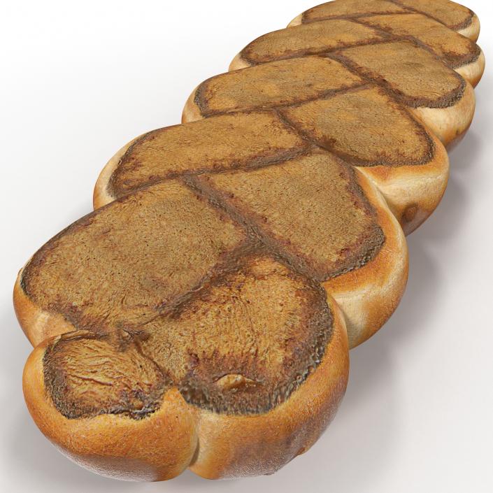 3D Challah Bread model